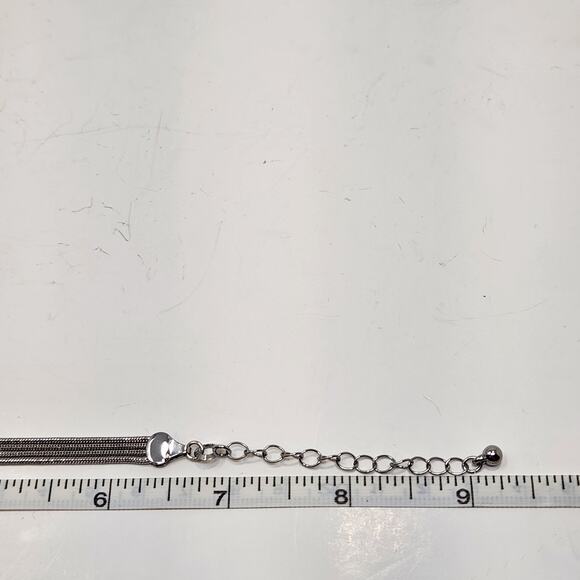 Banana Republic Knot Multi Chain Bracelet Silver Tone Adjustable Casual Everyday - Picture 4 of 4